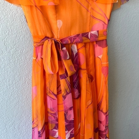 Lady Hamilton vintage georgette crepe maxi dress size XS-Small - Picture 7 of 15